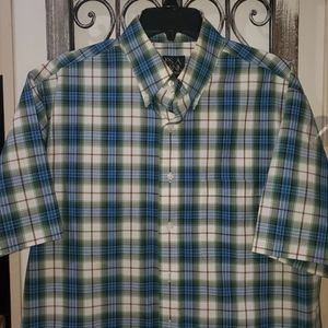 Jos. A. Bank 100% Cotton Button Front Shirt Men's Medium Plaid